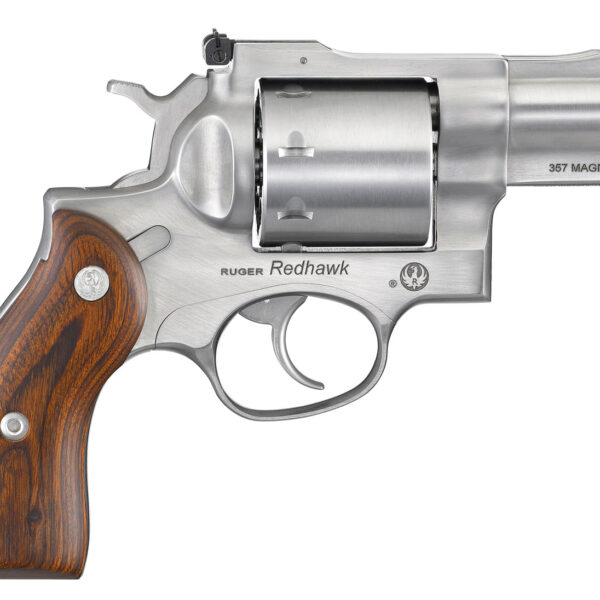 Ruger 5051 Redhawk  357 Mag/38 Special 8rd 2.75″ Satin Stainless Steel Barrel, Cylinder & Frame, Hardwood Grip
