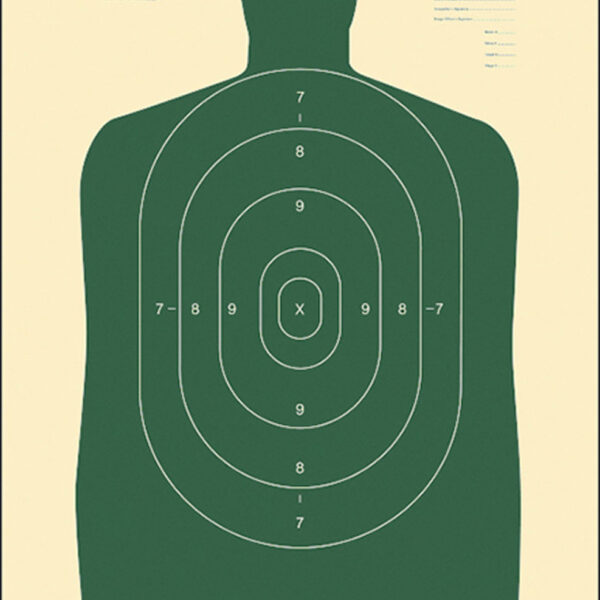 Action Target B27SGREEN100 Qualification Standard Silhouette Paper Hanging 24″ x 45″ Green/White 100 Per Box
