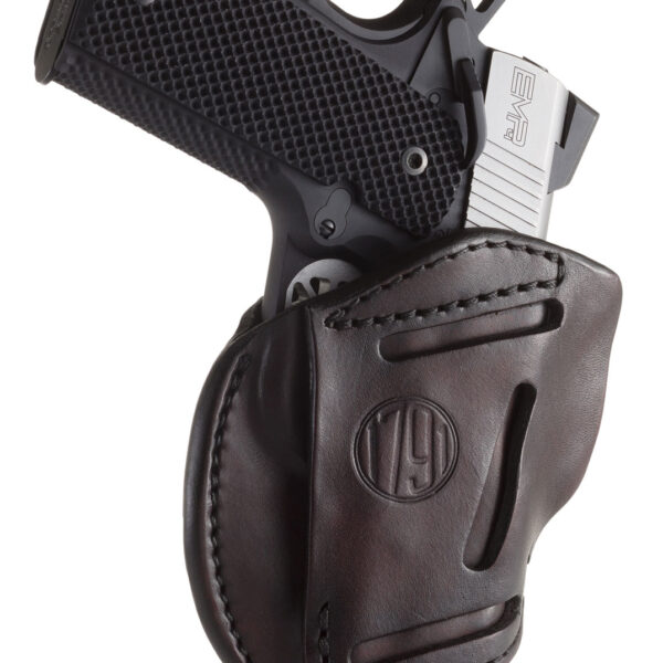 1791 Gunleather 3WH1SBRA 3-Way IWB/OWB Size 01 Signature Brown Leather Belt Loop Fits 1911 3-4″ Ambidextrous Hand
