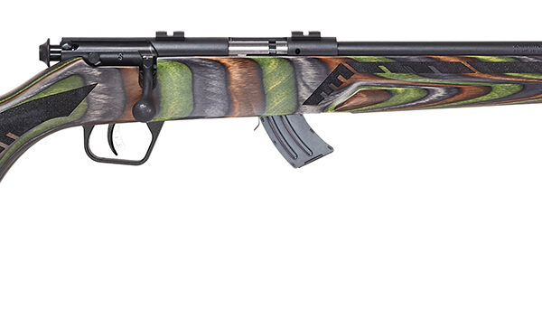 Savage Arms 26736 Mark II Minimalist Full Size 22 LR 10+1 18″ Matte Black Threaded Barrel, Matte Black Drilled & Tapped Carbon Steel Receiver, Green Boyd’s Minimalist Laminate Stock, Right Hand