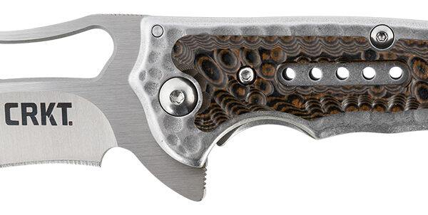 CRKT 5470 Fossil  3.96″ Folding Drop Point Plain Satin 8Cr13MoV SS Blade/ Brown G10/SS Handle Includes Pocket Clip