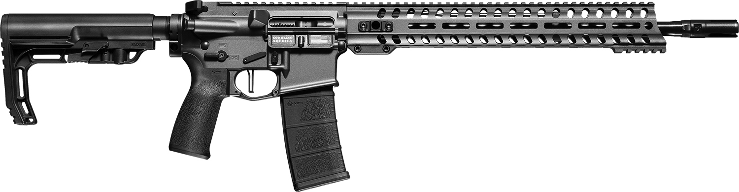 Patriot Ordnance Factory 01649 Minuteman Direct Impingement *CA Compliant 5.56x45mm NATO 16.50" 10+1 Tungsten Rec/14.5" M-Lok Handguard Black Nitride Barrel Black Polymer 6 Position MFT Stock & Grip