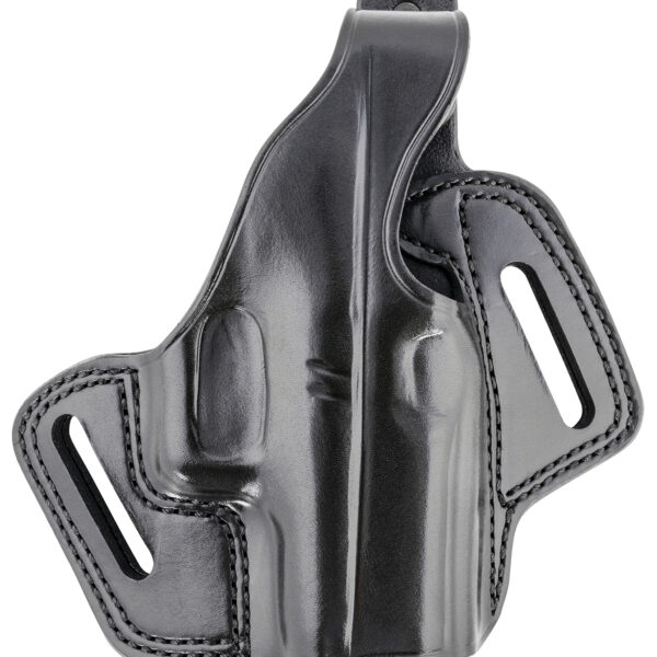 Galco FL800RB Fletch  OWB Black Leather Belt Slide Compatible w/Glock 43/43X, Springfield  Hellcat Belt Up to 1.75″ Wide Right Hand
