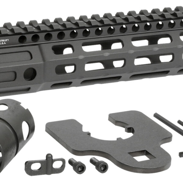 Midwest Industries MINF925 Night Fighter 9.25″ M-LOK Black Hardcoat Anodized Aluminum Includes Barrel Wrench, Nut, & 5 Slot Rail