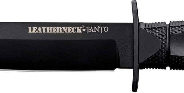 Cold Steel CS-39LSFCT Leatherneck  7″ Fixed Plain Tanto Black Matte Powder Coat German D2 Steel Blade/Black Deep Checkered w/double Quillon Guard/ Griv-Ex Handle