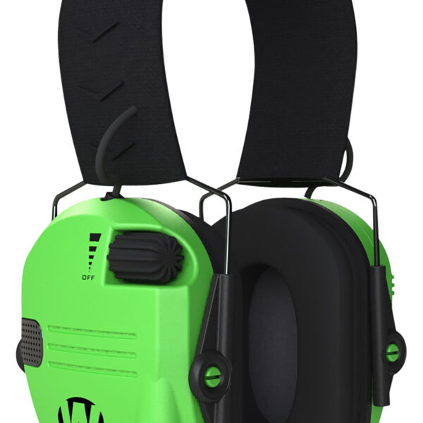 Walker’s GWPRSEMHVG Razor Slim Electronic Muff 23 dB Over the Head Hi-Viz Green/Black Polymer