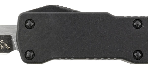 Templar Knife CABR321 Premium LW Micro 1.85″ OTF Drop Point Plain Black Oxide Stonewashed D2 Steel Blade, 3.50″ Black Aluminum Handle, California Legal
