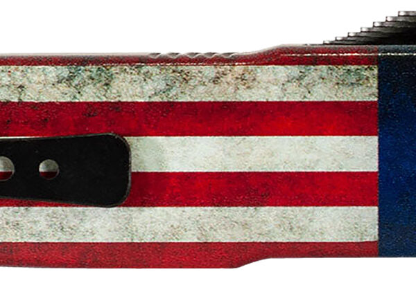 Templar Knife LZBRF321 Premium Weighted Betsy Ross Flag Large 3.55″ OTF Drop Point Plain Black Oxide Stonewashed D2 Steel Blade, 5.25″ Betsy Ross Flag Aluminum Zinc Alloy Handle