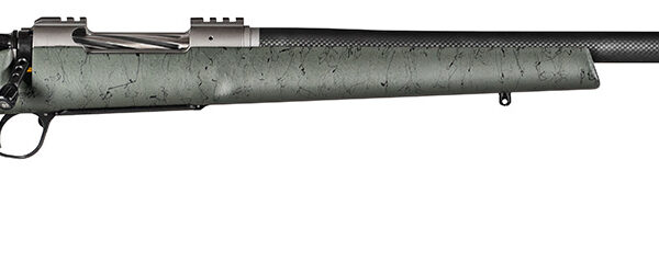 Christensen Arms CA10269815322 Summit TI  Full Size 28 Nosler 3+1, 26″ Natural Titanium Steel Threaded Barrel, Natural Titanium Aluminum Receiver, Green w/Black Webbing Fixed Thumbhole Stock