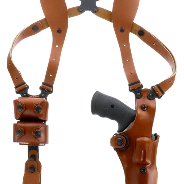 Galco VHS4104 VHS 4.0 Shoulder System Vertical Ambidextrous, Size Fits Chest Up To 56″, Tan Leather, Fits L Frame S&W Model 686 (4″ Barrel)
