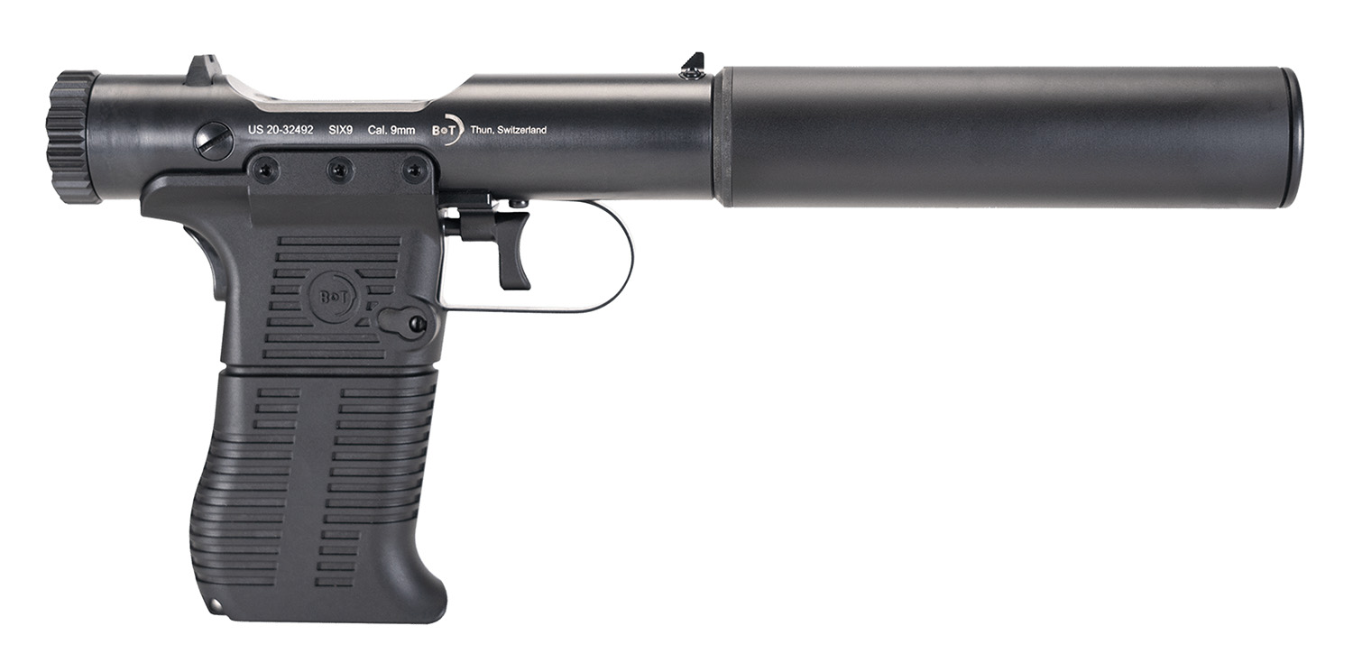 B&T Firearms 410110 Station Six 45 ACP Bolt Action 7+1 3.50" Barrel/5.10" Suppressor, Black Hard Coat Anodized Finish, Black Pre-Scored Grips