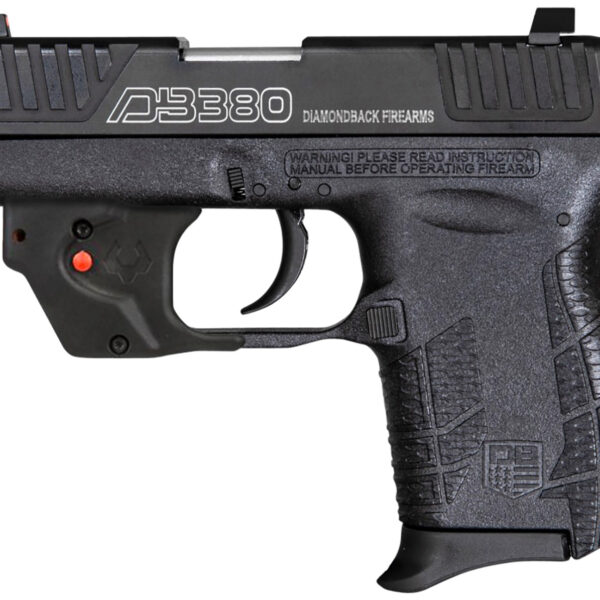 Diamondback DB0101E002 DB380 Gen4 w/Laser Micro-Compact Frame 380 ACP 6+1, 2.80″ Stainless Steel Barrel, Serrated Stainless Steel Slide, Mint Polymer Frame w/Beavertail & Grip, Viridian Laser