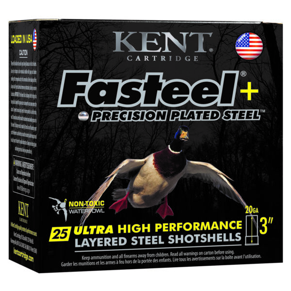Kent Cartridge K203FSP284X6 Fasteel + Waterfowl 20 Gauge 3″ 1 oz 4/6 Shot 25 Per Box/ 10 Case