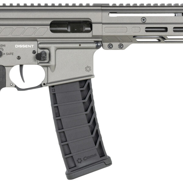 CMMG 94A6867TNG Dissent MK4 9mm Luger 33+1 6.50″, Tungsten Gray Rec, Picatinny Brace Adapter, 5.50″ M-LOK Handguard, Left Side Charging Handle, Zeroed Linear Comp, Zeroed Drop-In Single Stage Trigger