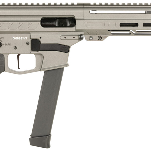 CMMG 99A68A2TNG Dissent MKGS 9mm Luger 33+1 6.50″, Tungsten Gray Rec, Picatinny Brace Adapter, 5.50″ M-LOK Handguard, Left Side Charging Handle, Zeroed Linear Comp, TriggerTech Trigger