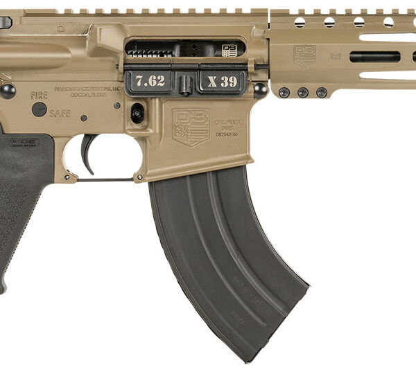 Diamondback DB1915O061 DB15  7.62x39mm 28+1 10″, FDE, Carbon Lower, 9″ M-LOK Handguard, Black Padded Buffer Tube/Magpul Grip