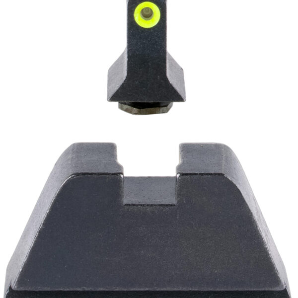Trijicon GL201C601139 Suppressor/Optic Height Sights Green/Tritium Yellow Outline Front Sight-Black/Blank Rear Sight Glock 17/17L/19/22 Standard Frame