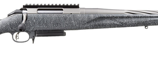 Ruger 46916 American II  Full Size 6.5 PRC 3+1 20″ Cobalt Cerakote Spiral Fluted Threaded Barrel & Alloy Steel Receiver w/Picatinny Rail, Gray Splatter Adj LOP Synthetic Stock