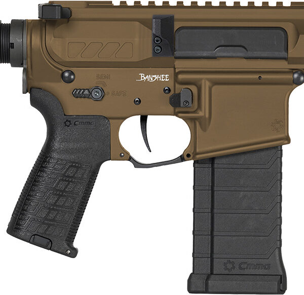 CMMG 54A3B0FMB Banshee MK4 5.7x28mm 40+1 5″ Black Nitride Medium Taper Threaded Barrel, M-LOK Handguards Midnight Bronze Cerakote Aluminum, Picatinny Rail Receiver, CMMG Zeroed Grips