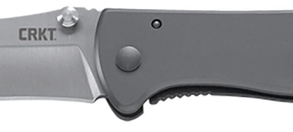 CRKT 6450S Drifter  EDC 2.88″ Folding Drop Point Plain Satin 8Cr14MoV SS Blade, Silver Stainless Steel Handle