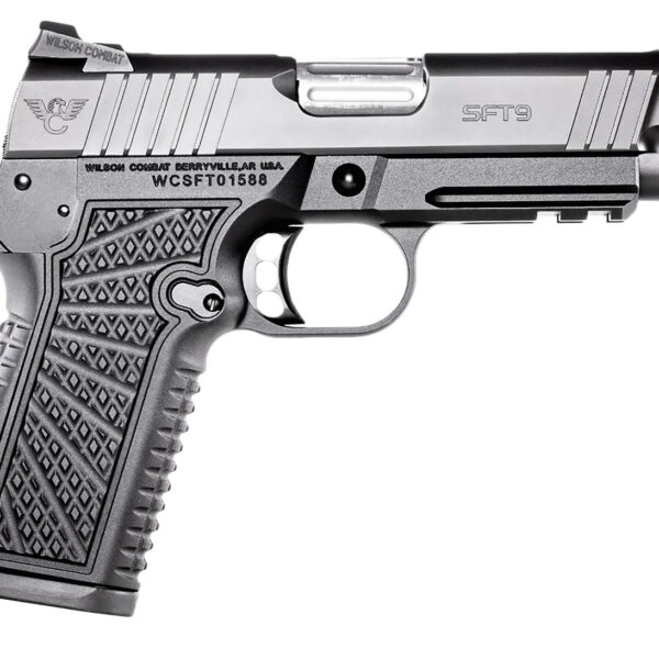 Wilson Combat SFT9CMR42 SFT9 Compact 9mm 15+1 4.25″ Lightrail Black Armor-Tuff Stainless Steel
