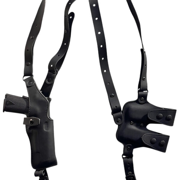 1791 Gunleather NSS1SBLVR  Optic Ready Shoulder Vertical Black Fits 1911 Right Hand
