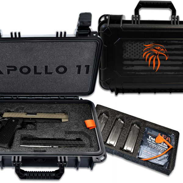 Live Free Armory LFAPF712086 Apollo 11  9mm 17+1 4.15″ 416 Stainless Steel Slide Elite Flat Dark Earth Cerakote Black Polymer Grip