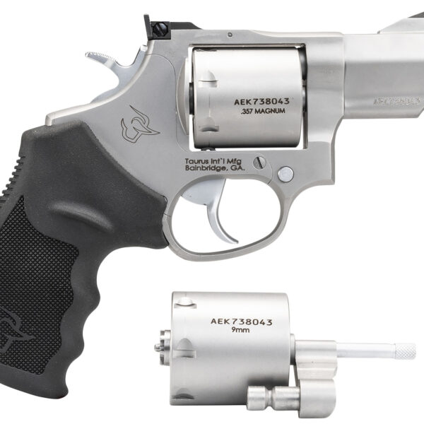 Taurus 2-692029 692 Medium Frame 357 Mag/38 Special +P/9mm 7 Shot 2.50″ Matte Stainless Cylinder/Frame/Barrel Transfer Bar Safety