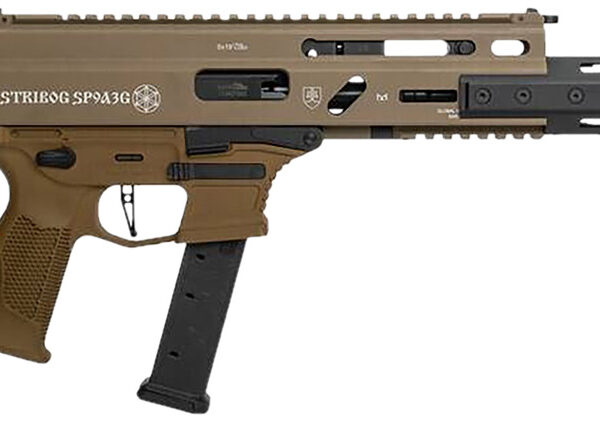Grand Power 810091156483 Stribog SP9A3G 9mm Luger 16″ Black Barrel, Flat Dark Earth Receiver, Polymer Stock & Grip