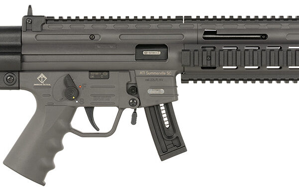 ATI GERGGSG1610S GSG-16 22LR 10+1 16.25″ Black Non-Threaded Barrel, Smoke Gray Picatinny Rail Polymer Receiver, M-LOK Handguards, Collapsible w/Storage Compartment Black Synthetic Stock, Smoke Gray P