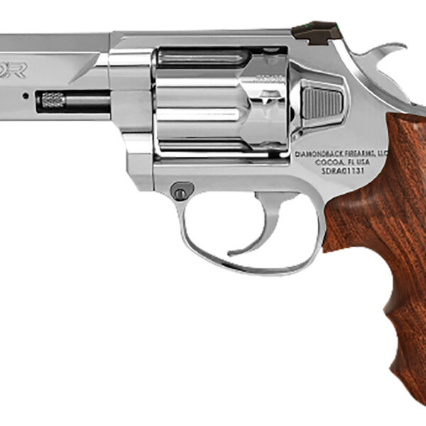 Diamondback DB075AS703 SDR Sports South Exclusive 357 Mag/38 Special +P 6 Shot 3″ Polished Stainless Steel Barrel, Cylinder & Frame, Hogue Wood Grip, Exposed Hammer