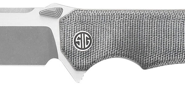 Sig Sauer Knives VA9SBT Validus  3.78″ Folding Modified Tanto Plain Dark Acid Stonewash/Satin M390 Steel Blade, 4.76″ Salt & Pepper Canvas Micarta Handle
