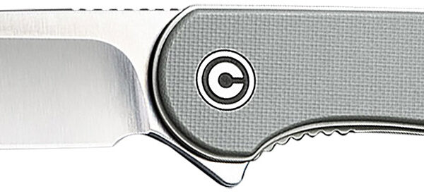 Civivi Knives C907B Elementum 2.96″ Folding Tanto Plain Black Stonewashed D2 Steel Blade, 4.03″ Gray Textured Micarta Handle