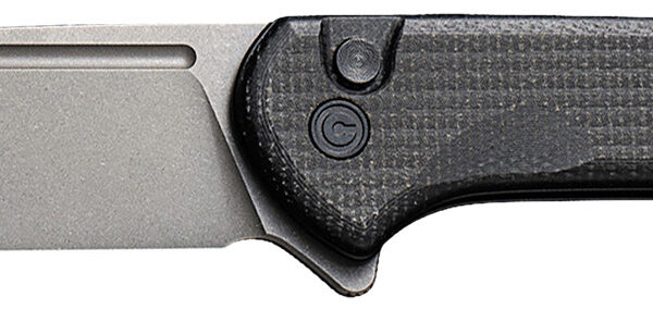 Civivi Knives C21006-1 Conspirator 3.48″ Folding Plain Gray Stonewashed Nitro-V Steel Blade, Black Textured Micarta Handle