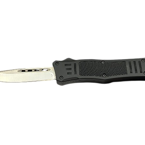 Steel River Knives MT616BULD2DP MT616 Ultralight Mini 2.75″ OTF Drop Point Plain Polished D2 Steel Blade, 4.25″ Black Aluminum Handle