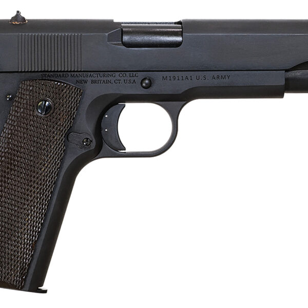 Standard Mfg 1911 Government Full Size Frame 45 ACP 7+1 5″ Black Steel Barrel, Black Parkerized Steel Serrated Slide, Black Parkerized Steel Frame w/Beavertail, Textured Grip