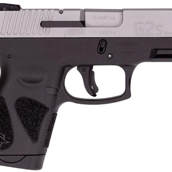Taurus 1-G2S939 G2S Compact Frame 9mm Luger 7+1 3.26″ Matte Stainless Steel Barrel, Matte Stainless Steel Serrated Slide, Black Polymer Frame w/Accessory Rail, Black Polymer Grip