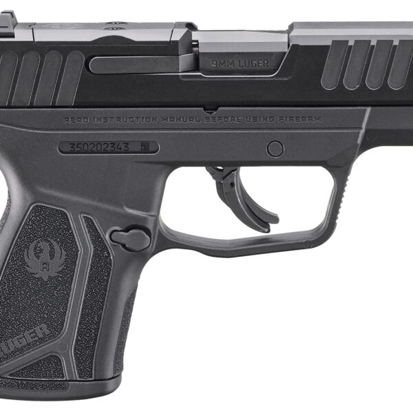 Ruger 3514 Max-9  9mm Luger 12+1 3.20″ Black Oxide Alloy Steel Barrel, Black Oxide Alloy Steel Optic Ready/Serrated Slide, Black Polymer Frame, Shield RMSc/JPoint Footprint