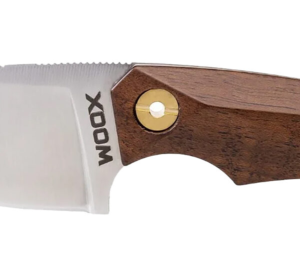 Woox BU.KNF030.01 Bad Boy  2.75″ Plain Drop Point D2 Steel Blade American Walnut w/ Brass Hardware Handle 6.25″ OAL