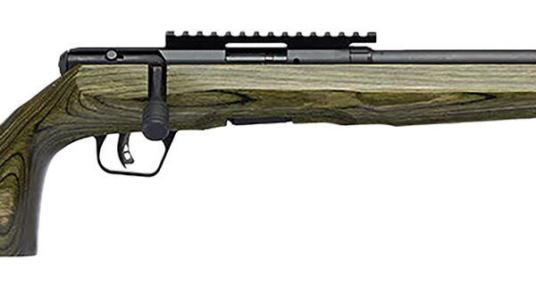 Savage Arms 70851 B Series  Full Size 17 HMR 10+1 18″ Matte Black Spiral Fluted Threaded Barrel, Matte Black Carbon Steel Receiver w/Picatinny Rail, OD Green Fixed Laminate Stock, Right Hand