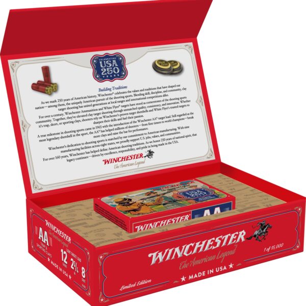 Winchester Ammo AA12250 USA 250th Commemorative Box Series 12Gauge 2.75″ 1 1/8oz 8Shot 10 Per Box/6 Case