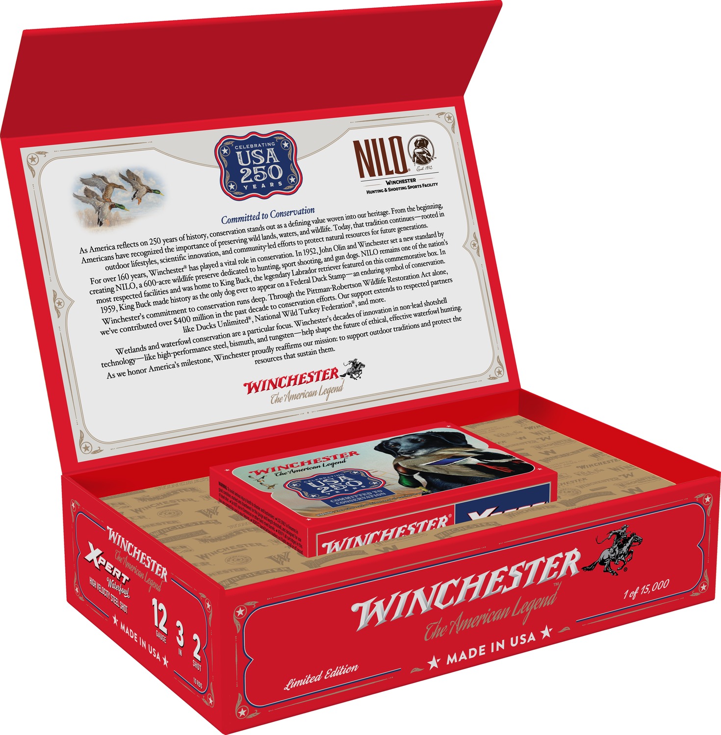 Winchester Ammo WEX12250 USA 250th Commemorative Box Series 12Gauge 3" 1 1/8oz 2Shot 10 Per Box/6 Case