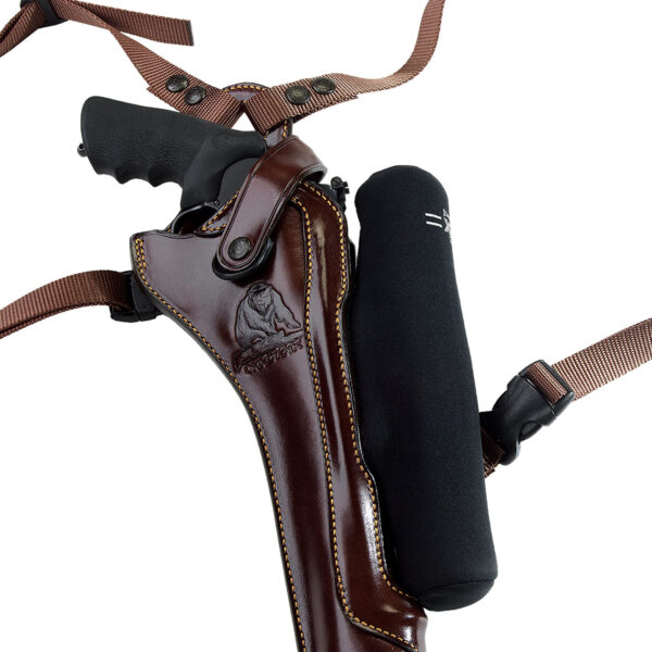 Galco KH172H Kodiak Hunter Chest Holster Havana Brown Leather Shoulder/Torso Strap Fits S&W X Frame 8.375″ Right Hand