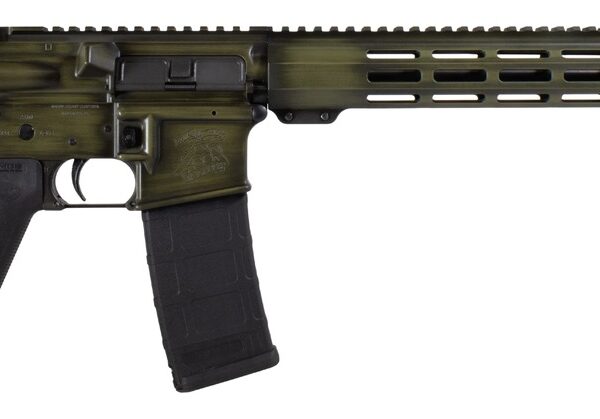 Shark Coast Tactical 300-044-1000-14 Distressed 5.56 NATO 30+1 16″ Black Melonite Threaded Barrel, Green Distressed Cerakote Aluminum Receiver w/Picatinny Rail, M-LOK Handguard, Magpul MOE SL Black Po