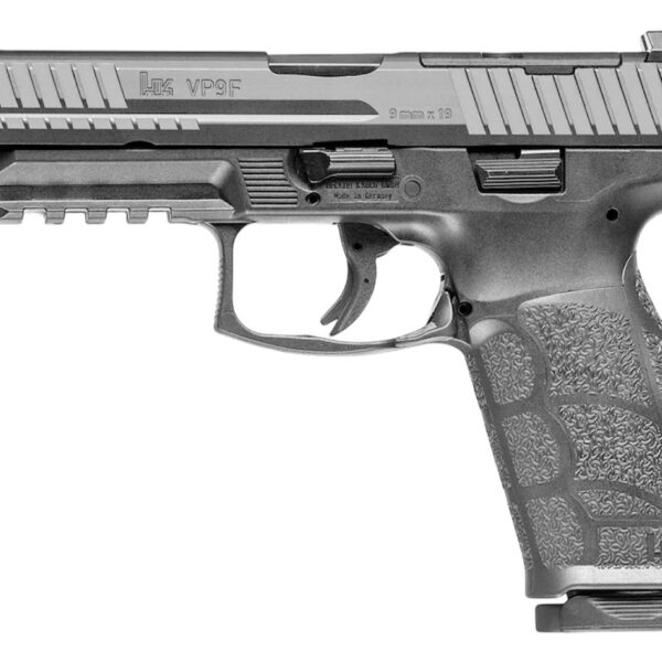 HK 81001497 VP9 A1 w/Optic Full Size Frame 9mm Luger 10+1 4.53″ Black Steel Polygonal Rifled Barrel & Optic Ready/Serrated Slide, Black Polymer Frame w/Picatinny Rail, Interchangeable Backstrap Grip,