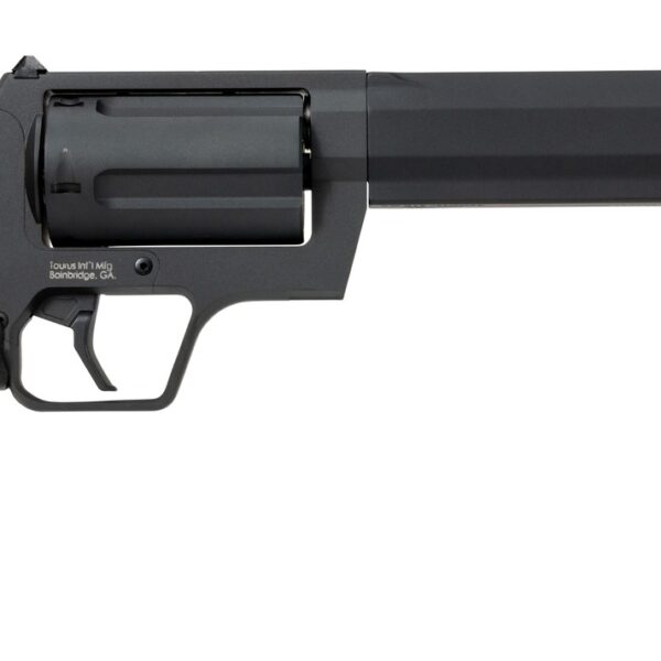 Taurus 2-JUDGE61 Judge 45 Long Colt/410 Gauge 5 Shot 6.50″ Black Stainless Steel Barrel, Cylinder & Frame, Black Rubber Grip, Transfer Bar Safety