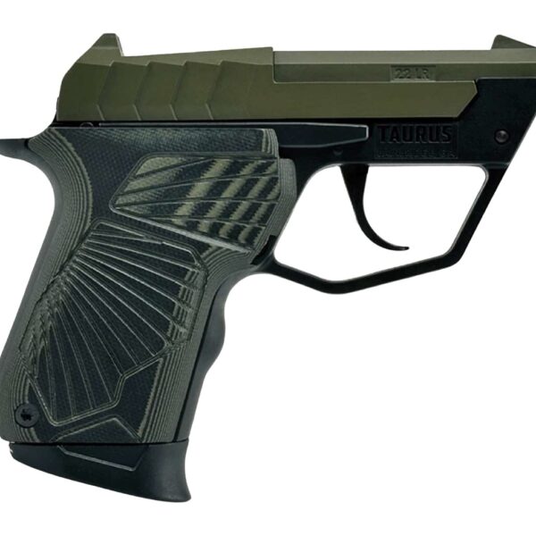 Taurus 1-22TUC13-ODG 22TUC Micro-Compact 22 LR 9+1 2.50″ OD Green Tip-Up Barrel, OD Green Cerakote Serrated Slide, Black Polymer Frame, VZ G10 Grip