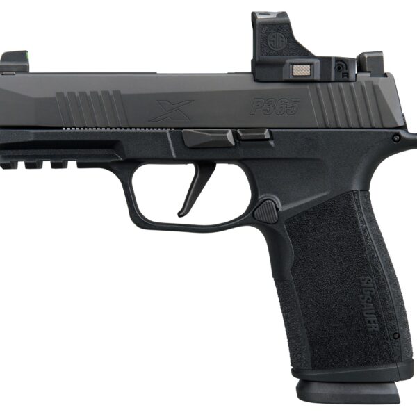 Sig Sauer 365XCA9BXR3PRS P365 XMacro w/Optic Compact 9mm Luger 17+1 3.70″ Black Nitron Stainless Steel Serrated w/Sig ROMEO-X Compact Slide, Black Stainless Steel Frame w/Beavertail & Picatinny Rail,