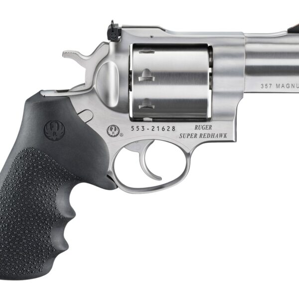Ruger  Super Redhawk  357 Mag/38 Special 8 Shot 2.50″ Stainless Cylinder, Satin Stainless Steel Barrel & Frame, Hogue Tamer Monogrip Grip, Transfer Bar Safety, Exposed Hammer