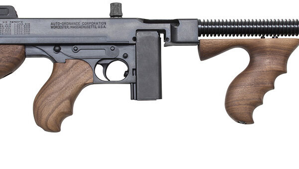 Thompson T110S 1927A-1 Deluxe 45 ACP Caliber with 16.50″ Barrel, 10+1 Capacity (Stick), Blued Metal Finish, American Walnut Stock Wood Grip Right Hand